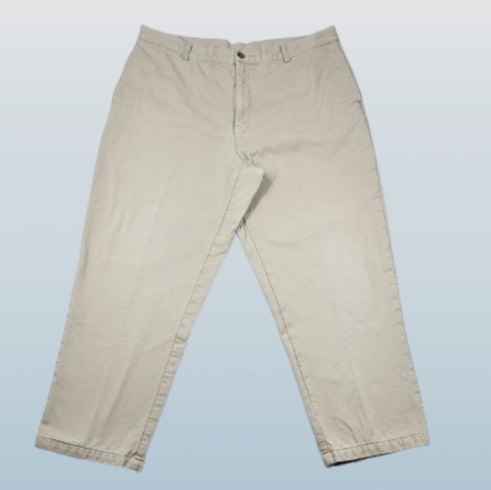 L.L. Bean Light Tan Khaki Pants with Plaid Flannel Lining